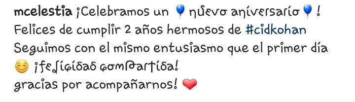 Juliftceles's tweet photo. 2 años de #cidkohan 🎉❤ @mariacelestecid @paulakohan https://t.co/X7pn6pTyu3
