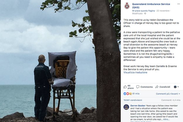 magazineDdonne's tweet photo. #HelenDonaldson, australiana malata terminale, ha chiesto ai paramedici che la stavano accompagnando all'ospedale di rivedere il mare https://t.co/lxes9TBHpc https://t.co/Ip4O82LsQG