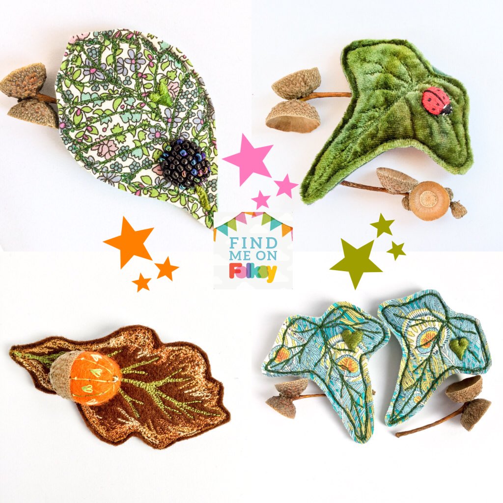 Little leaf brooches just blown into my Folksy shop! #shopsmall#notoblackfriday #brooches #handmadeinbritain