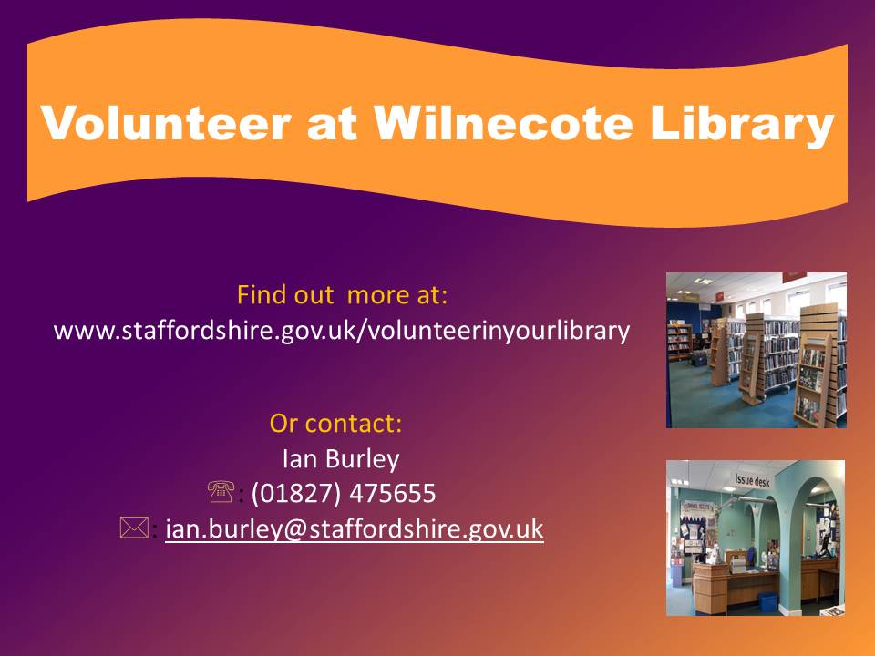 StaffsLibraries's tweet photo. Would you like to help to run #WilnecoteLibrary? The library will be run by a team of volunteers and we would like to recruit more. If you are interested please contact ian.burley@staffordshire.gov.uk https://t.co/54vyGd2HSx