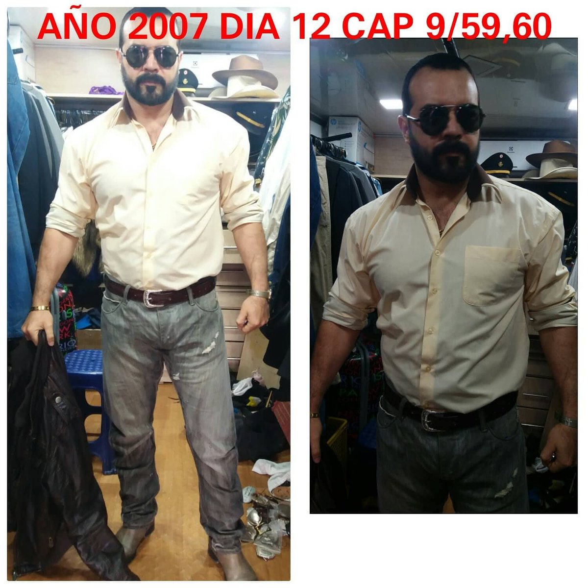 RoberUscanga's tweet photo. En vestuario... Así con lentes, como que no me doy cuenta... @elchapolaserie @dynamocine @univision @netflixlat #ElChapoTV #behindthescenes #detrasdecamaras #BarbaCerrada #ElArriero #ArrierosSomos https://t.co/Q5xcvOuiHN
