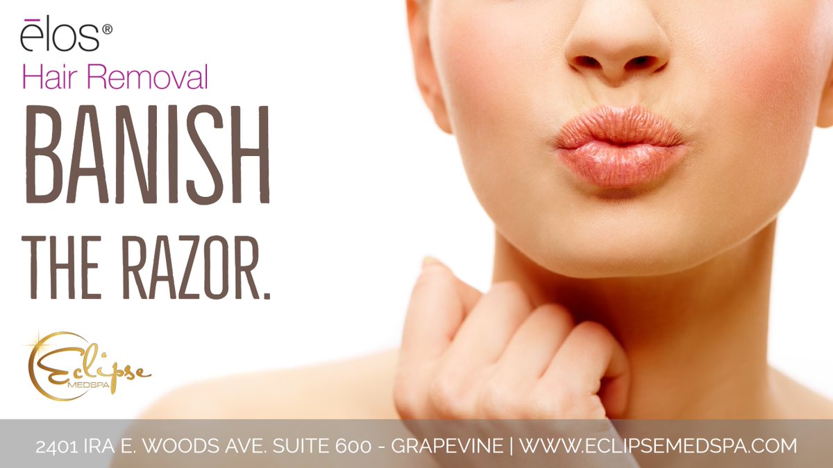 EclipseMedspa's tweet photo. Banish the razor and harmful hair removal creams, that dry and damage skin. Laser hair removal works by going below the surface, to the hair follicle (or root), to prevent regrowth.

Call us today to create your personalized hair removal treatment plan. (817) 581-4354  #Grapevine https://t.co/w2rIS049dL