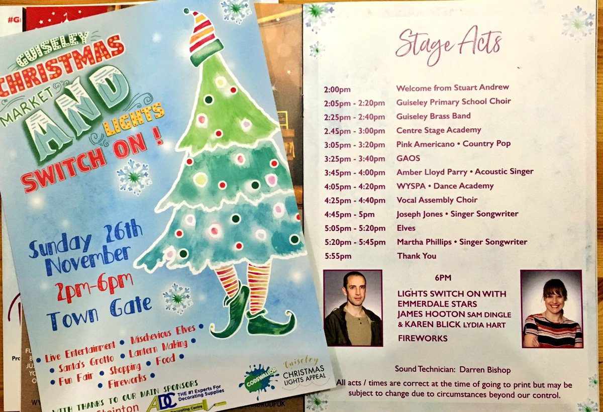 We have some absolutely cracking local performers lined up for you this year including... @joejonesmusic <a href="/WYSPAcastings/">WYSPA Dance&Castings</a> and Martha Phillips from the <a href="/theeletrees/">🐘The Elephant Trees🌳</a> . We’re excited, hope you are too?! #Guiseleylights