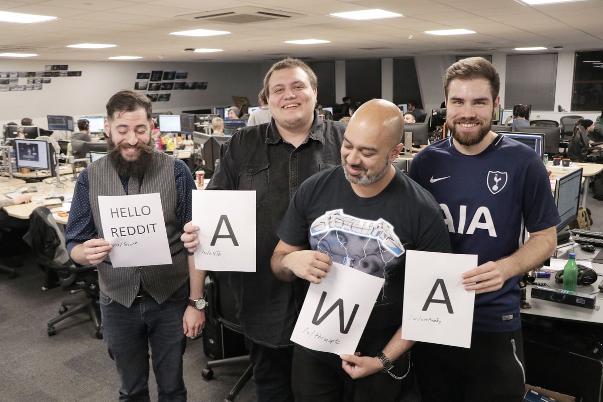 DirtyBomb's tweet photo. Reddit. Saturday 25th November. 18:00 GMT / 10:00 PST. Ask these smiling faces anything.

https://t.co/bq7CEpRmWP https://t.co/ApKw7HBSjO