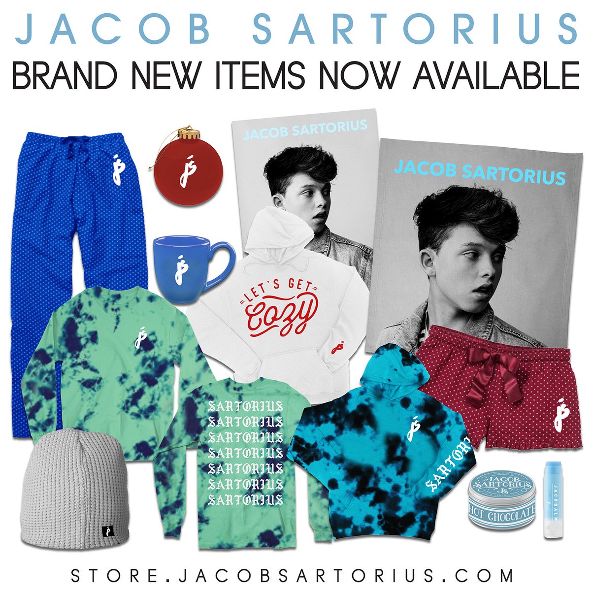 jacobsartorius's tweet photo. Yoooo my new holiday merch is now on sale!!!!! Go get that fire merch 🔥 
https://t.co/LzUy13kpWs https://t.co/C9cYL6hPAJ
