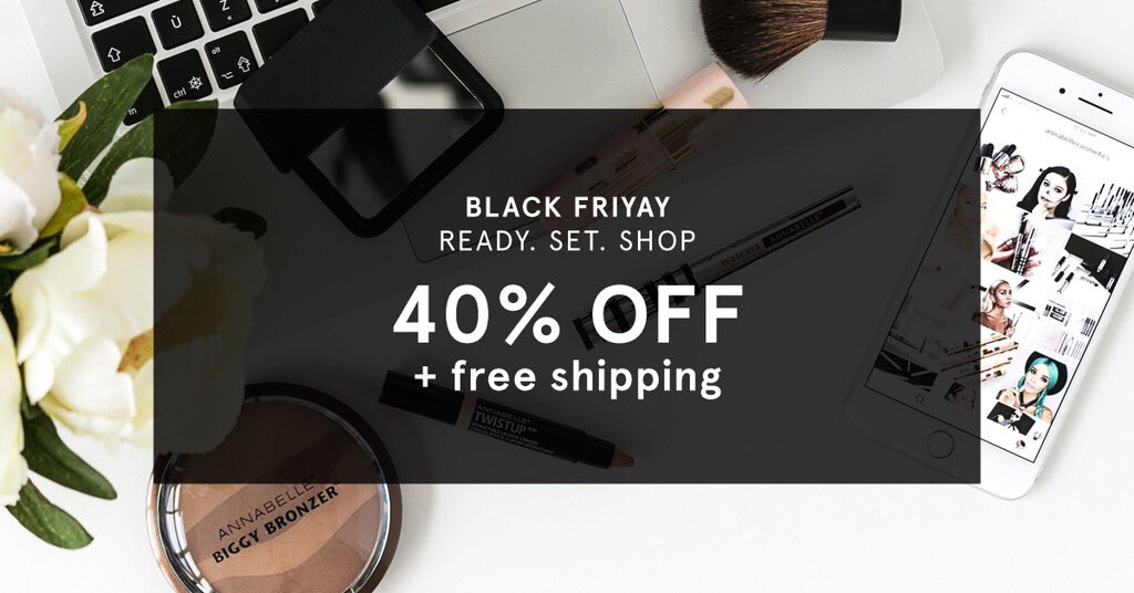 AnnabelleTweets's tweet image. READY. SET. SHOP! ⏱ Get 40% OFF EVERYTHING online + FREE SHIPPING! Oh, and a FREE BlastOff Mascara with any purchase over $35! 😘 Shop our Black FriYAY deals here: bit.ly/2B7GUPp