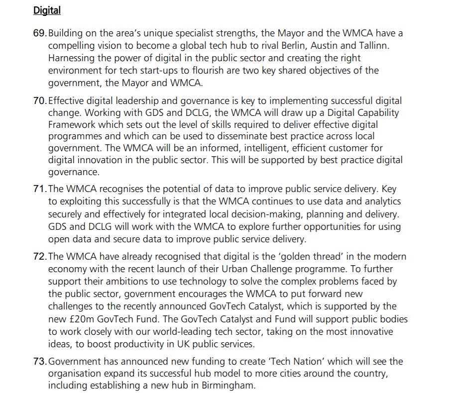 LDN_CDO's tweet photo. Next generation of devo-deals will focus on digital - see here @WestMids_CA Combined Authority Deal struck at Budget '17 includes Digital Capability
Framework, open data and #govtech https://t.co/GyH15HtaEO