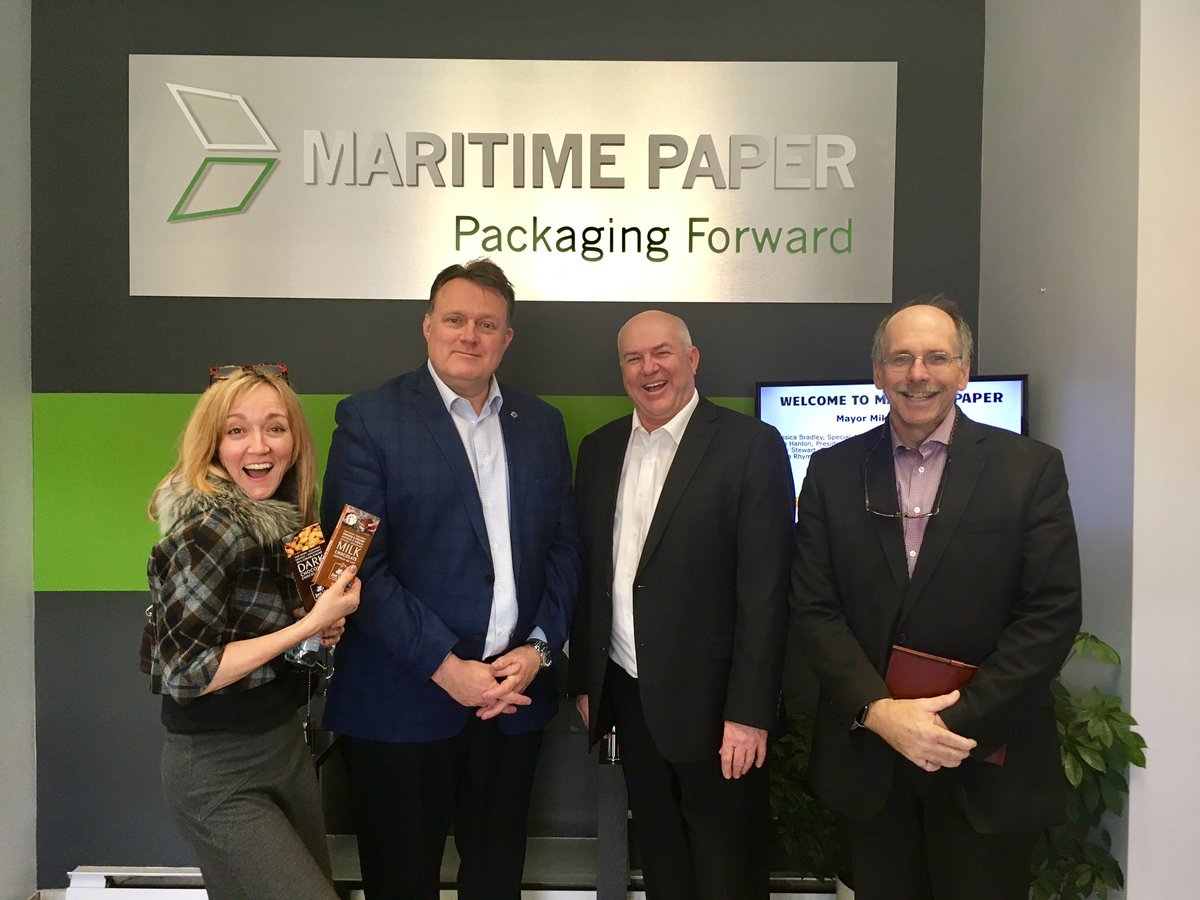MikeSavageHFX's tweet photo. Big thanks to Maritime Paper Products for showing us around their impressive facility in Dartmouth today. A great local business operating for over 85 years! #CelebrateBusiness @HfxPartnership https://t.co/Mf6XJK0l0q