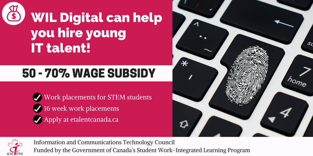 ICTC_CTIC's tweet photo. Looking for IT talent? Get a subsidy to hire a student or new grad #careers #employment #ITjobs #SWILP https://t.co/CM9z176V0a https://t.co/0iBpjX2nOD