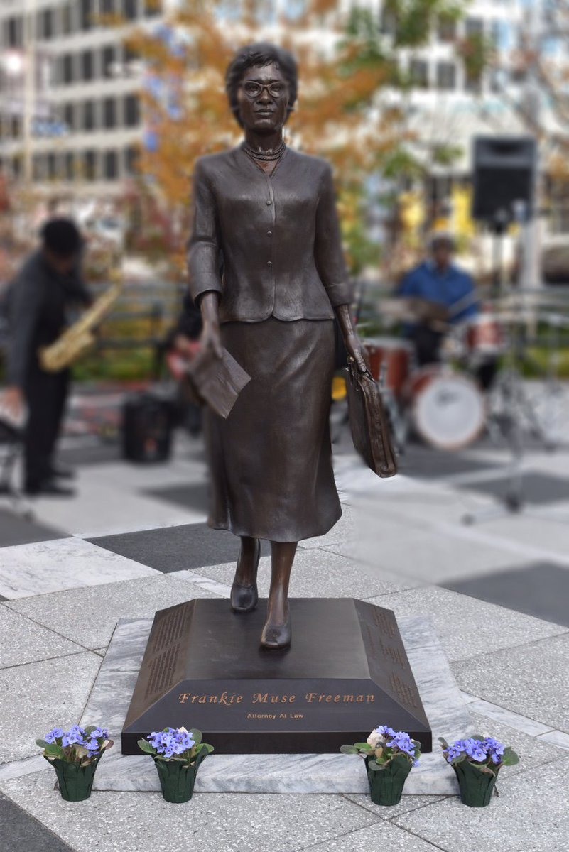 Happy 101st Bday to 14th National President, Frankie Muse Freeman, Esq. She has dedicated her life to defending civil and human rights. The St. Louis City branch of the NAACP dedicated a bronze statue of her earlier this week. What an awesome tribute! 
Photo Credit: Katrina Kerr