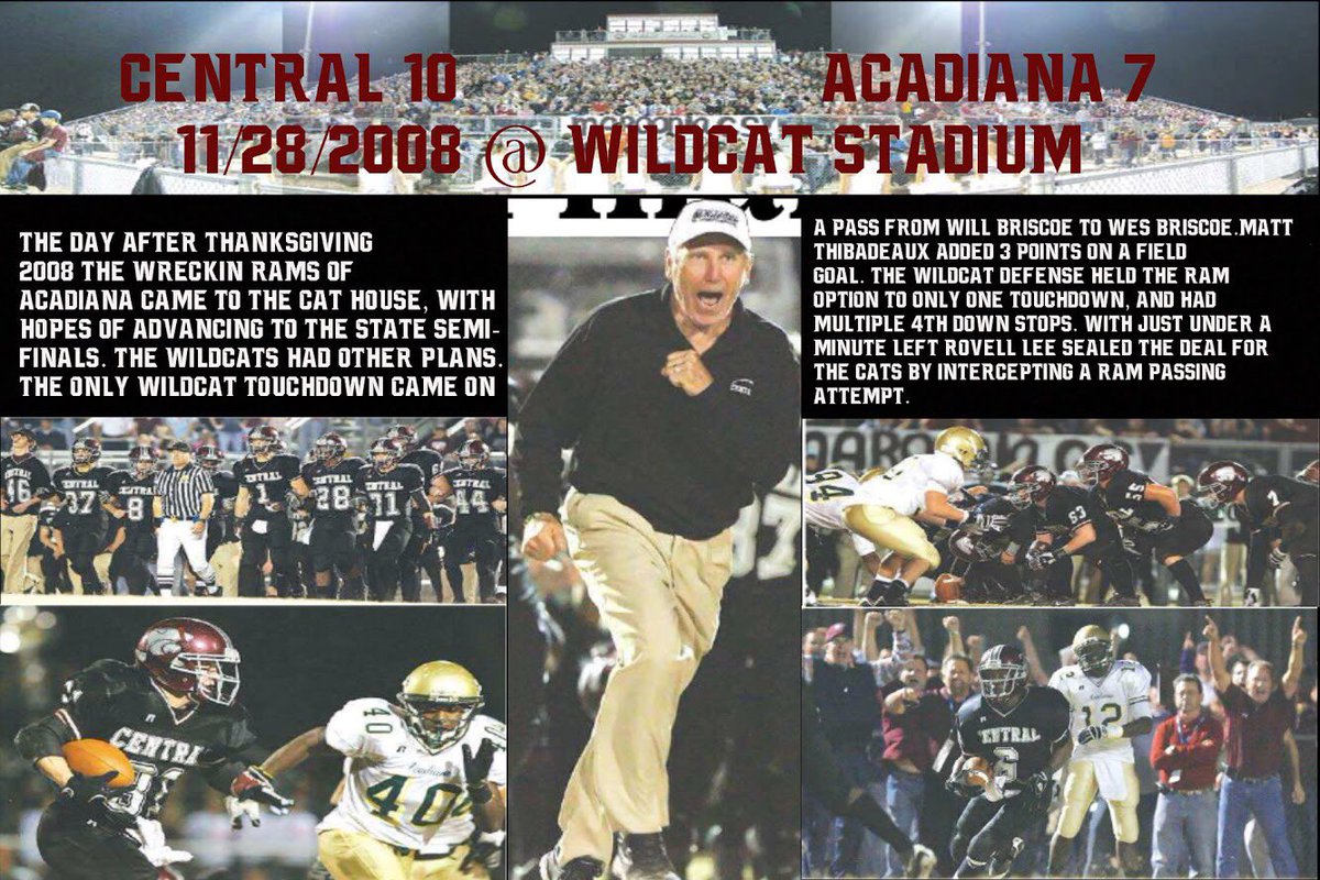 CentralFight_FB's tweet photo. A little trip down memory lane from the day after thanksgiving 9 years ago! Wildcat stadium was packed with 15,000+ people for the 10-7 victory over the Acadiana wrecking rams in the 2008 state quarterfinals! #whateverittakes https://t.co/H0BpvPLCzc