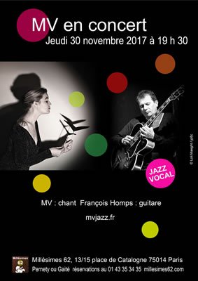 lademocratie07's tweet photo. Grande première @millesimes62 , Jeudi 30 novembre, c'est soirée #Jazz.
MV et le #guitariste François Homps vous convient à une #promenade musicale sur les continents #jazz, #blues et #bossas https://t.co/JqNqqLRKyS
#millesimes62 #restoparis #music #musiquelive #savethedate https://t.co/ZcBm81AQBA