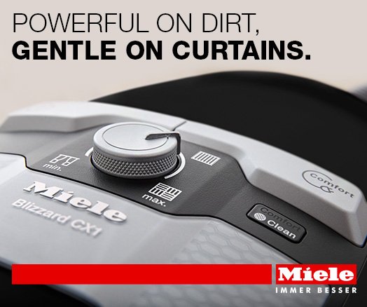 MieleCanada's tweet image. From dirty floors, to delicate drapes, the powerful suction power you need is available at your fingertips with the ALL-NEW Blizzard CX1 bagless vacuum.

Shop now: bit.ly/2AsNJir

#MieleSimplyPowerful #VortexTechnology #Bagless #MieleVacuumCleaner