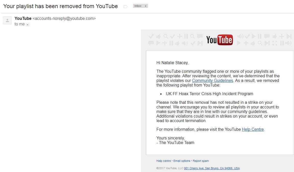 interludearch's tweet image. @TeamYouTube And what is this shit please? Not my videos, but my playlists. This playlist had alternative views (nothing crazy) on how FUCKED we are in the UK through government. What the fuck is wrong with you? #ModernDayBookBurning #SocialProgramming #SocialCleansing