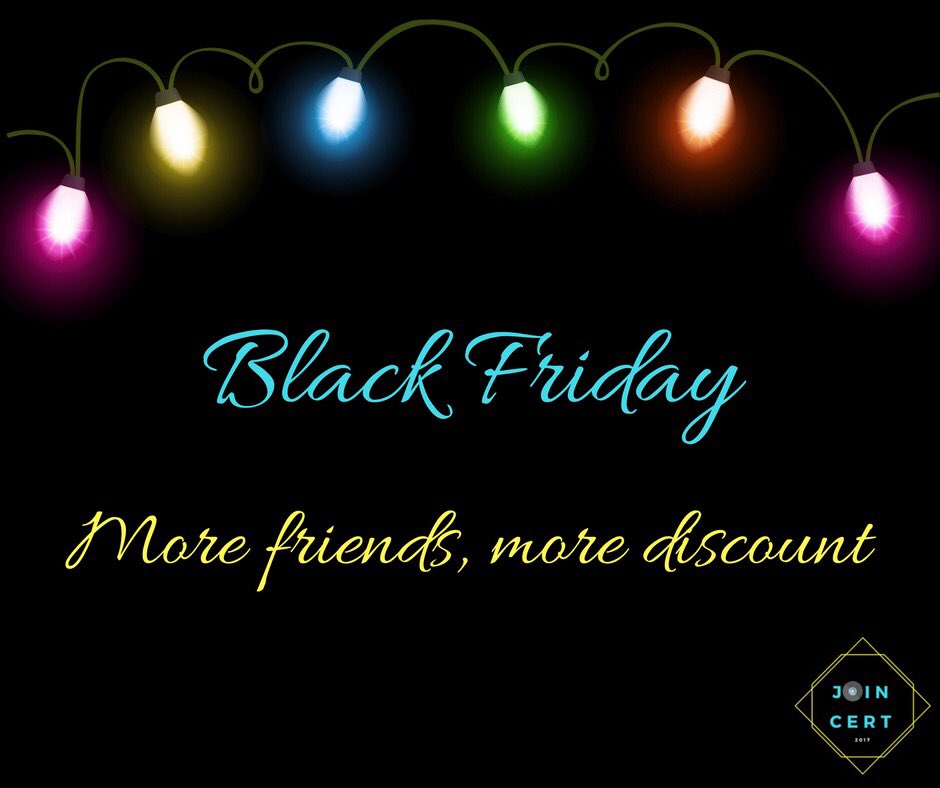 joincert1's tweet photo. Nog een paar uur en Black Friday is over! Neem snel nog een kijkje op onze app. Hoe meer vrienden je kan vinden, hoe hoger de korting! 🎁 #joincert #musicconnects #BlackFriday https://t.co/EmOUfEpiiT