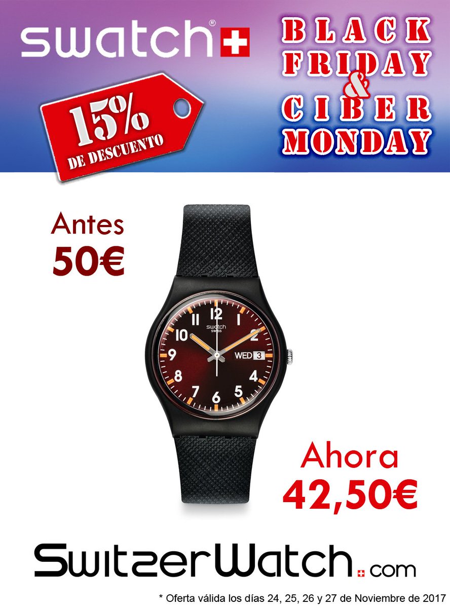 switzerwatch's tweet photo. ¡Descubre las mejores ofertas en relojes Swatch! Este fin de semana y hasta el lunes celebra Black Friday y Ciber Monday en https://t.co/hmNyeDgEIh (En las fotografías GB753, SFP115M, SUOB705 y SVOB100M) #swatch #relojes #BlackFriday #cibermonday #FelizFinde #FelizViernes https://t.co/uQhlGLKK7L