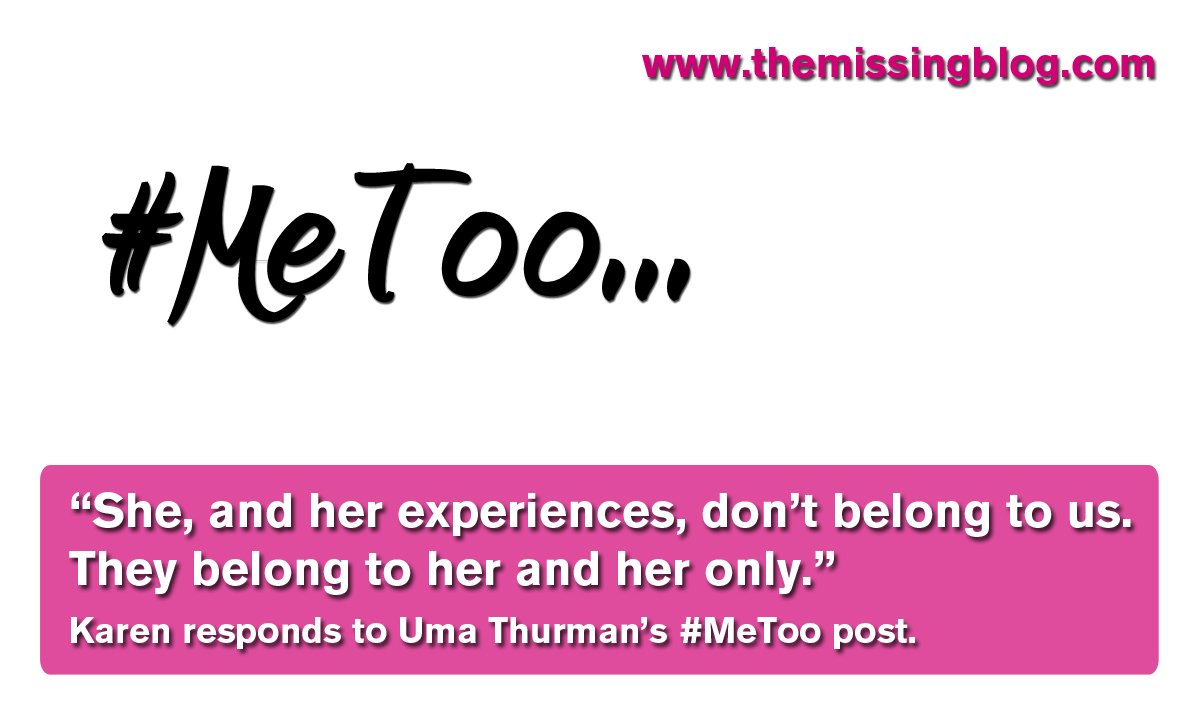 missingpeople's tweet photo. #MissingBlog: Our Director of Development and Partnership shares her thoughts on Uma Thurman's #MeToo Instagram post: https://t.co/iW7l23sgeb https://t.co/AXV18r967f