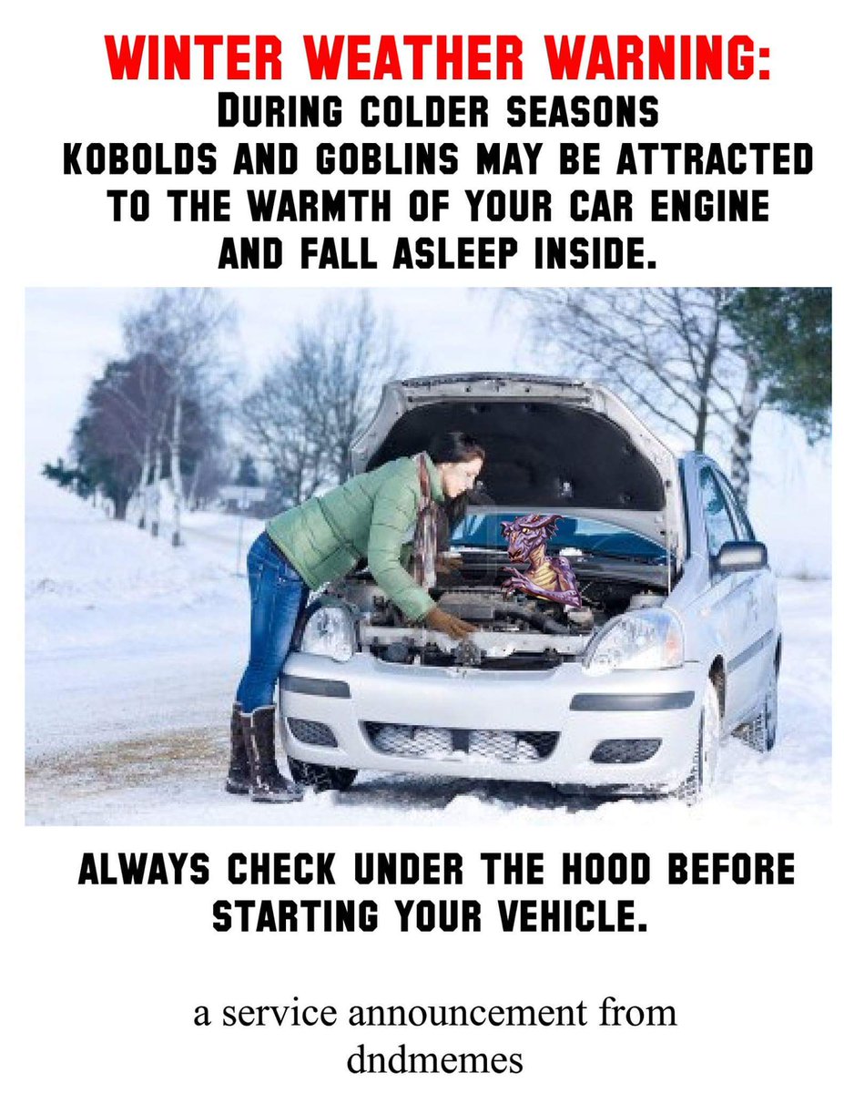jrmydklnhns's tweet photo. It's important to be winter ready #dnd #dndpsa #kobolds #goblins https://t.co/NBwFjulZey