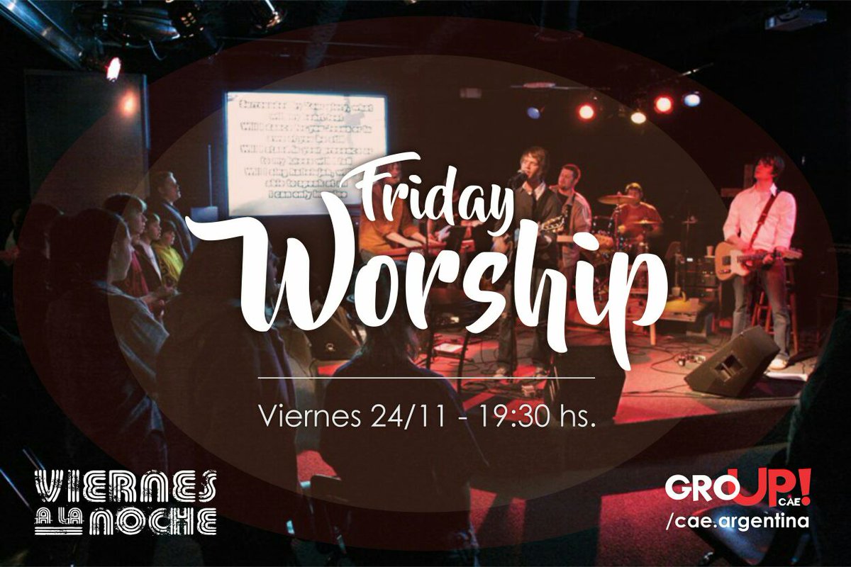 cae_arg's tweet photo. Te esperamos hoy 24/11, para pasar un viernes diferente donde vamos a aprender y pasar un buen momento todos juntos. ¿Dónde? En Luro 6575 a las 19:30, como siempre!
#CAE #NoFalteeeees #VALN #TeEsperamos #TuLugarEsMiLugar
#FridayWorship
#Acústico #DanzaProfetica #ViernesAcústico ! https://t.co/r1iEUDQu6d