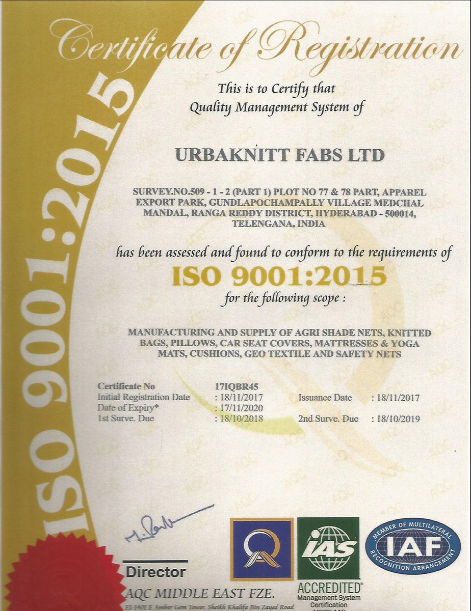 Dugargroupnet's tweet photo. Hi all!

Happy to inform you that @urbaknitt are now ISO certified! https://t.co/PkNoCrGDdS