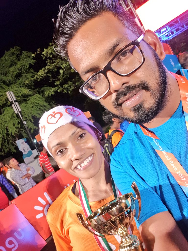 Sharaff__'s tweet photo. Congratulations Mariyam Abdul Kareem for 5 kilometers National Record 00:20:47 🥇👍 1st place #DMRR2017 @Dhiraagu @maryyaas
Proud of you my best gym instructor. @heatmv https://t.co/9FNHyiubgs