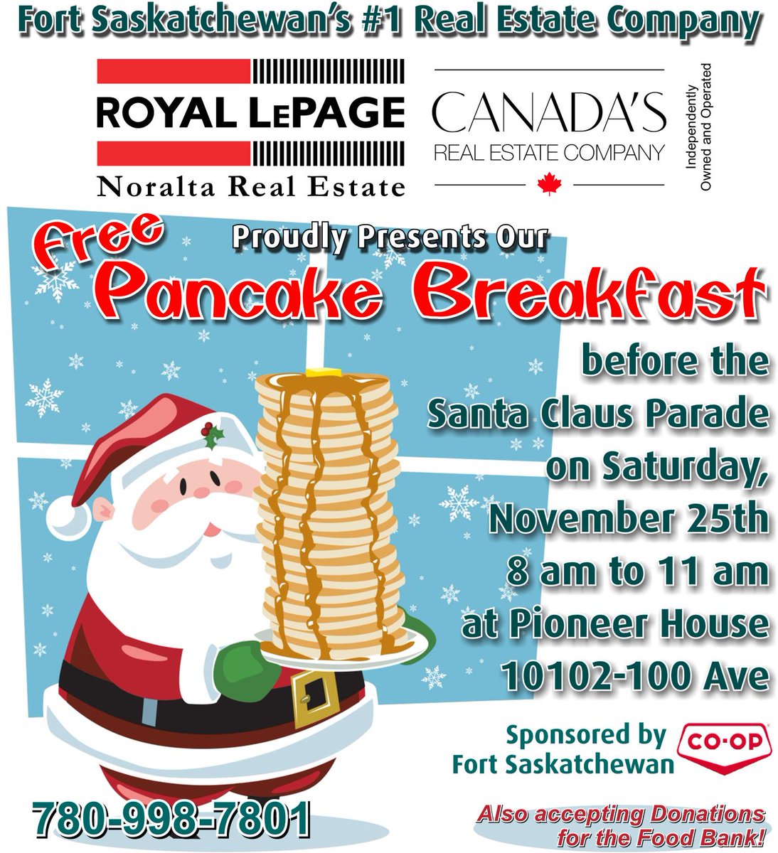 FtSkRealtor's tweet photo. Drop by tomorrow morning at the Pioneer House in Fort Saskatchewan for our #FreePancakeBreakfast! My colleagues &amp; I love putting this event on every year! https://t.co/V8lj5pCsnq