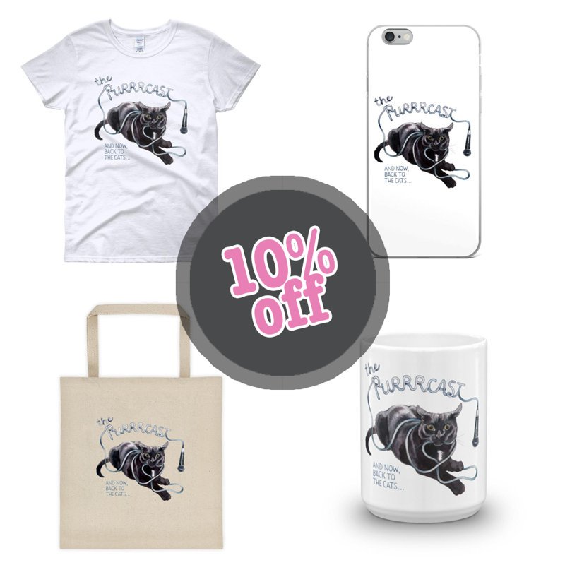 Pick up our brand new merch for the holidays with 10% off all orders for Black Cat Friday through Cyber Meownday by using code BLACKCAT at check out or by clicking this link: the-purrrcast.myshopify.com/discount/BLACK…