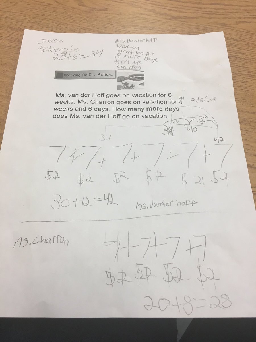 MsvanderHoff's tweet photo. - calendar math isnβt easy ...and 2 parts to a problem makes it even harder! Working hard today in grade 3! Today I had to remind myself that #ilovemyjob and we can #alwaystryagain :) https://t.co/RJlP8uFx8F