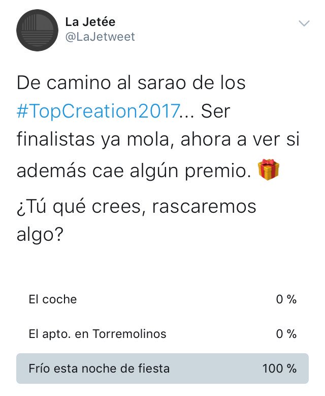 LaJetweet's tweet photo. #TopCreation2017

Sois unos cabrones... 😂 https://t.co/a5etEoyf87