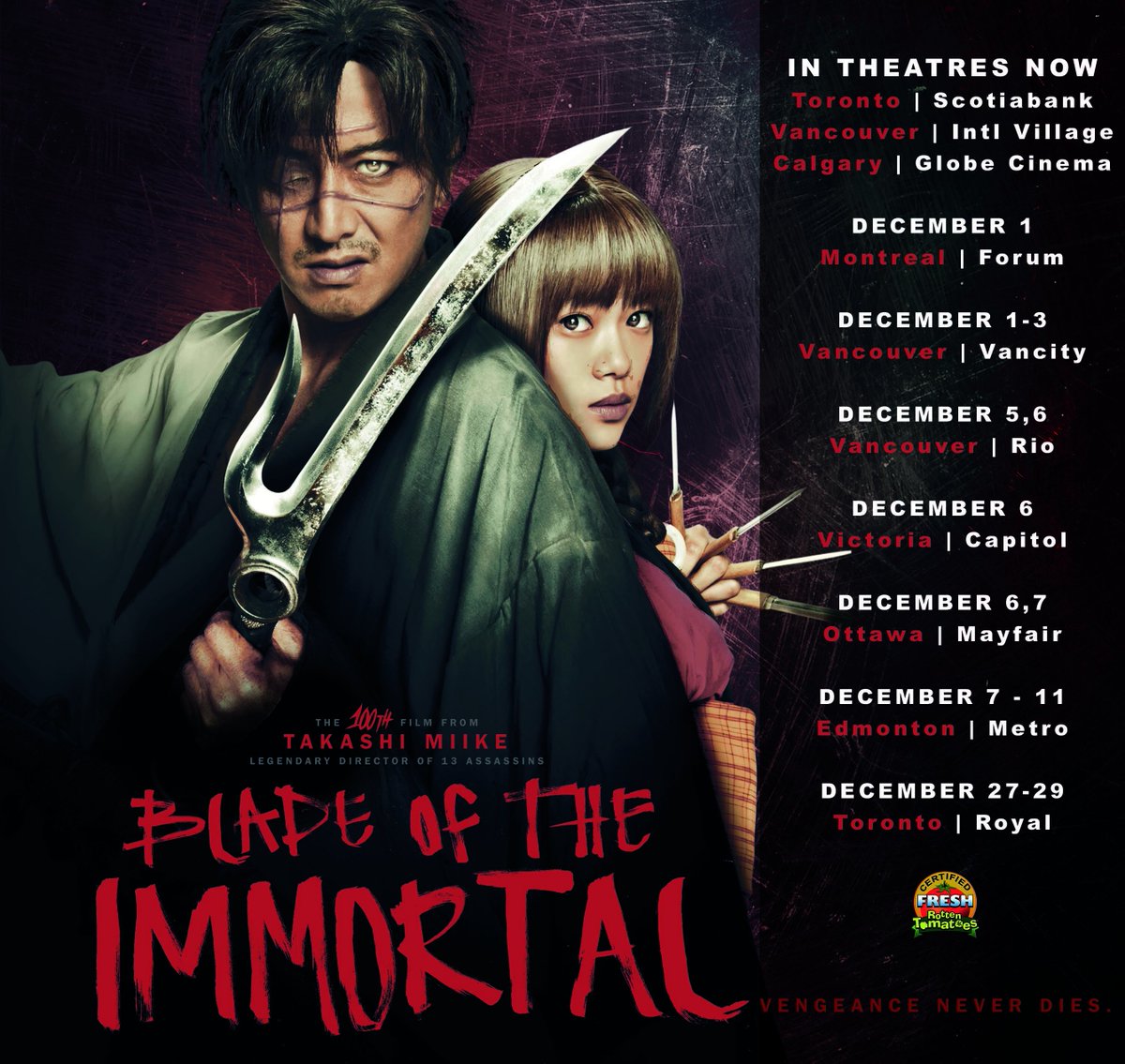 . <a href="/bladeofimmortal/">BladeOfTheImmortal</a> is #nowplaying in Canada!