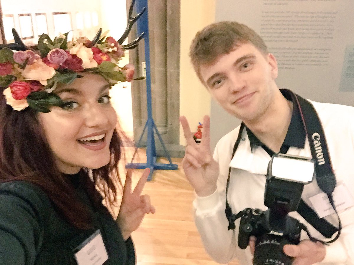 hunterian's tweet photo. Ok. So these two are in charge of social media tonight. We're doomed. - Pete The Dinosaur #BeHuman17 #Behumanish #BeLikeStAndrew #NightAtTheMuseum @UofGFantasy https://t.co/Jw5Hgkhy46