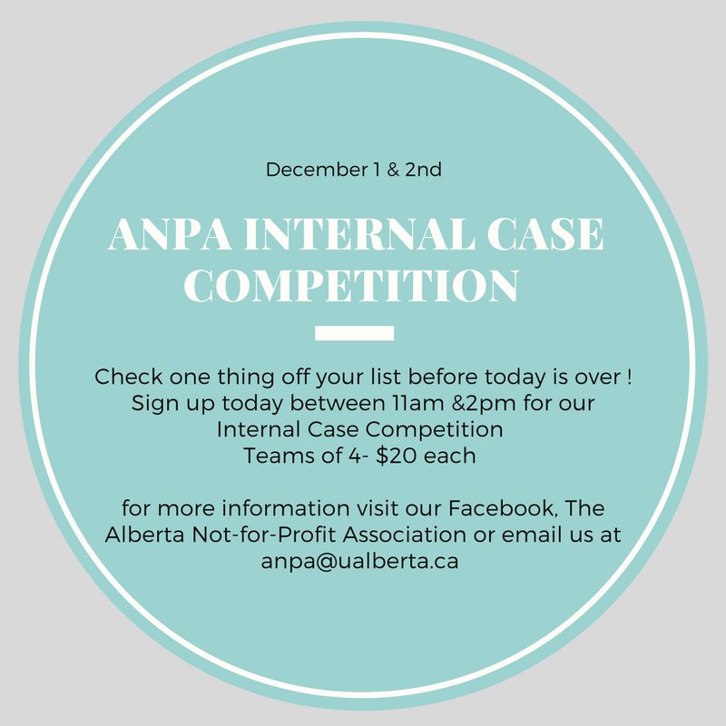 ANPAualberta's tweet photo. Check signing up for our event off your checklist ! Come see us today and go into your weekend with an accomplished glow 😜 #anpa #notforprofits #uofa https://t.co/Jqj1xoCnzO