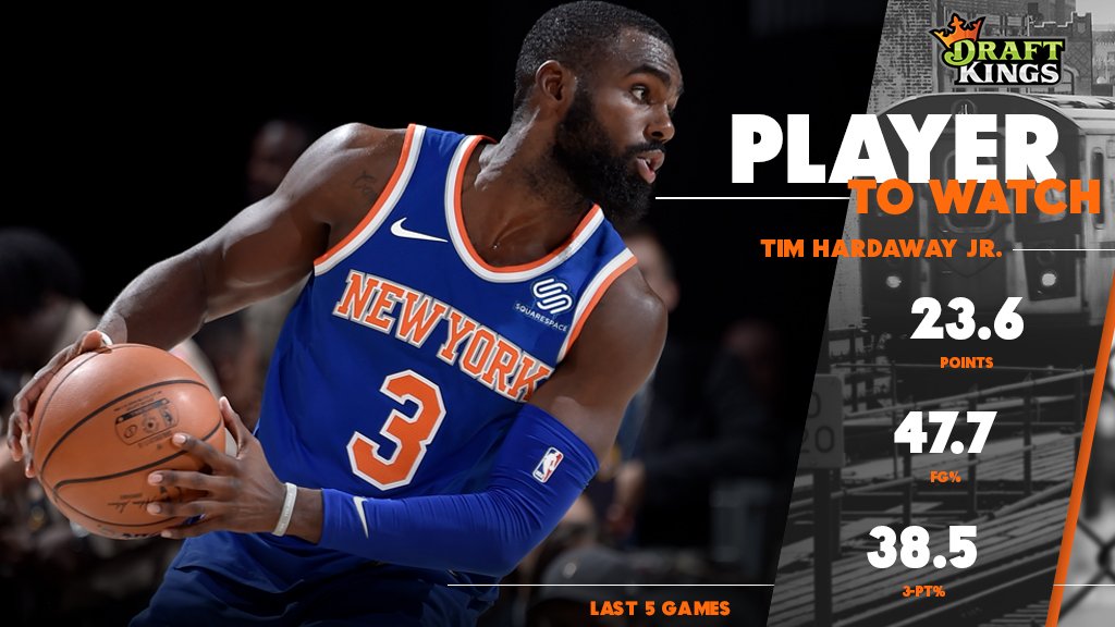 nyknicks's tweet photo. Tim Hardaway Jr. is tonight’s @DraftKings Player to Watch 👀 https://t.co/S6Siux3UlK