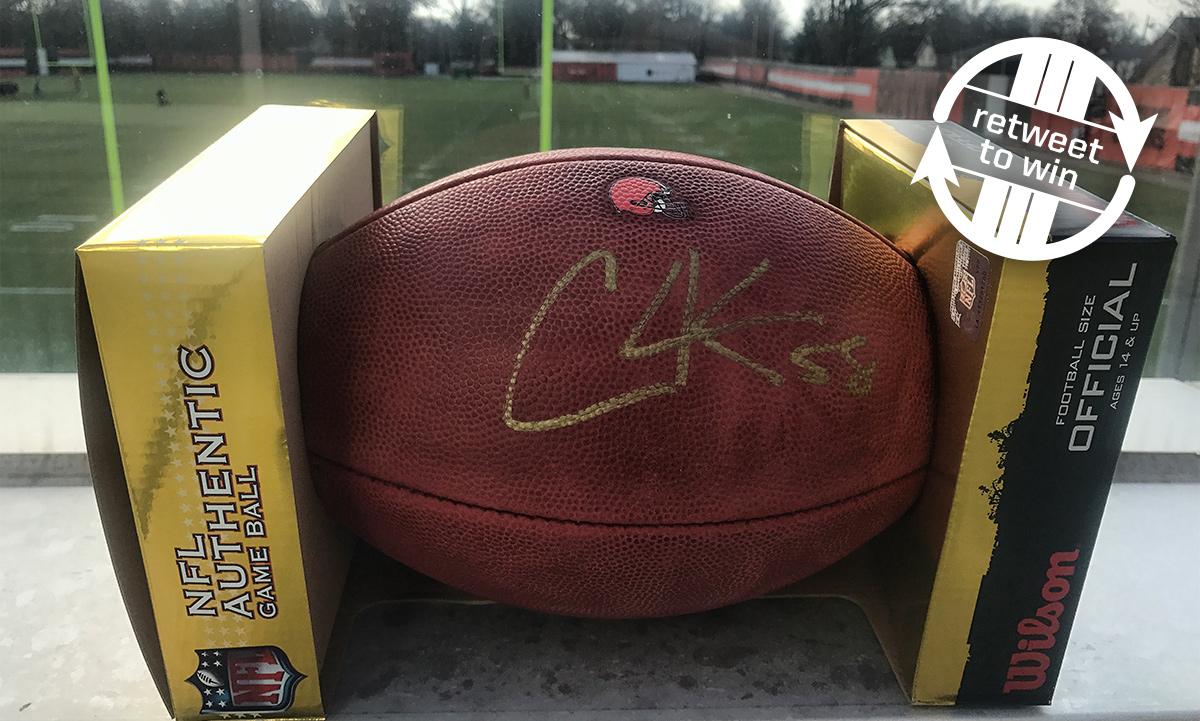 Browns's tweet photo. 🚨 RETWEET and FOLLOW for a chance to win this signed @Kirksey football 🚨

Rules: https://t.co/A9P8pupHBw https://t.co/s7Rguh91kO