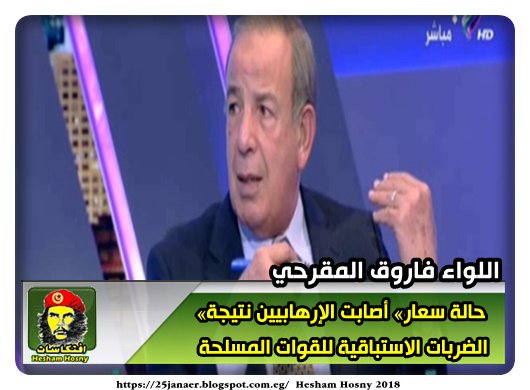 الخبير الأمني اللواء فاروق المقرحي :«حالة سعار» أصابت الإرهابيين نتيجة الضربات الاستباقية للقوات المسلحة