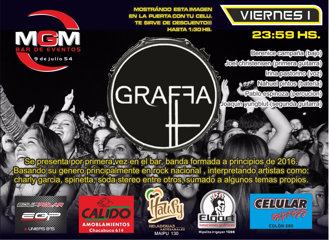 GRAFFAok's tweet photo. Proximo viernes 1 de diciembre..  En MGM... https://t.co/KM6R22H6SJ