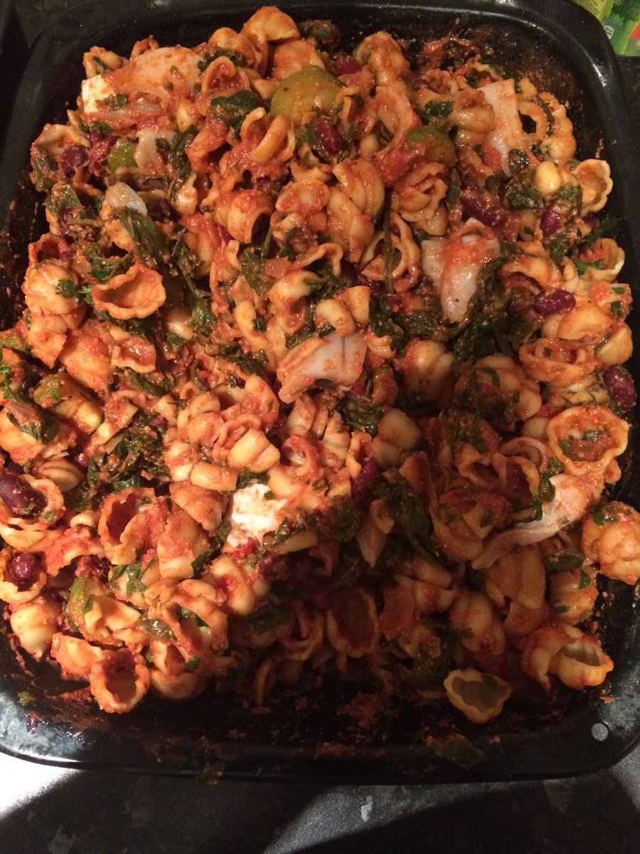 MilnesJonathan's tweet image. Tex mex pasta with plaice