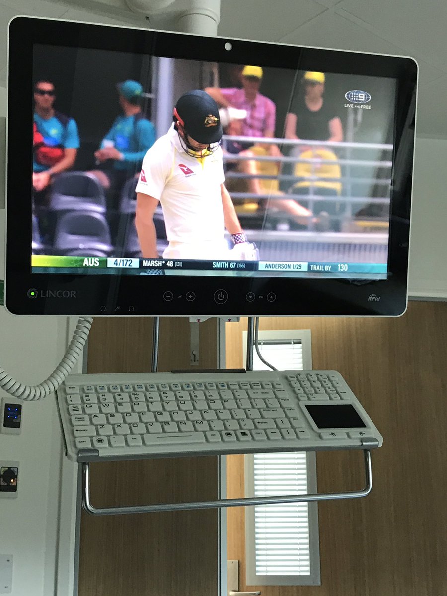 Alan1Read's tweet photo. Thanks for all the get well messages, view from #RAH this morning, need a good day at the Gabba #ashes17 @RadeskiStephen @peternoel266 @craig_chap29 @SimoneKruys @RundleTom @BrettStacey32 @JimmyDunnett https://t.co/T6df6l6F5I