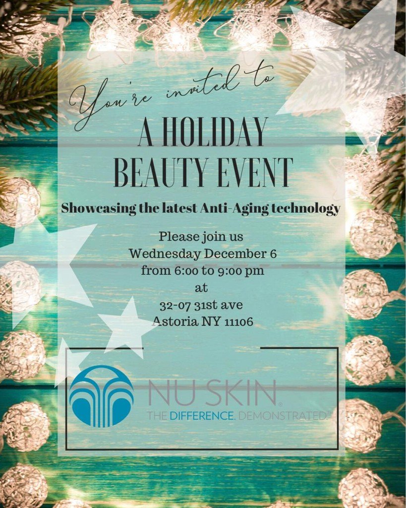 studio31astoria's tweet photo. We want to invite everyone to a Holiday Beauty Event! Please come and enjoy yourselves with champagne, appetizers, the newest technology for beauty, and anti-aging demos! All are welcome! https://t.co/h4FZfaKMrD