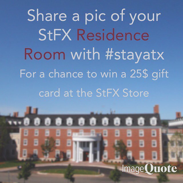 StFXConferences's tweet photo. Share a picture of your residence room at StFX for a chance to win a 25$ gift card at the StFX Campus Store. Follow us on Facebook and get 2 draws : https://t.co/bu7AqtTa0I. Winner will be announced Friday, Dec. 1st. #stayatx #stfx #contest #win #photoco… https://t.co/fpWfzREfuX https://t.co/mXqWsLtHNn