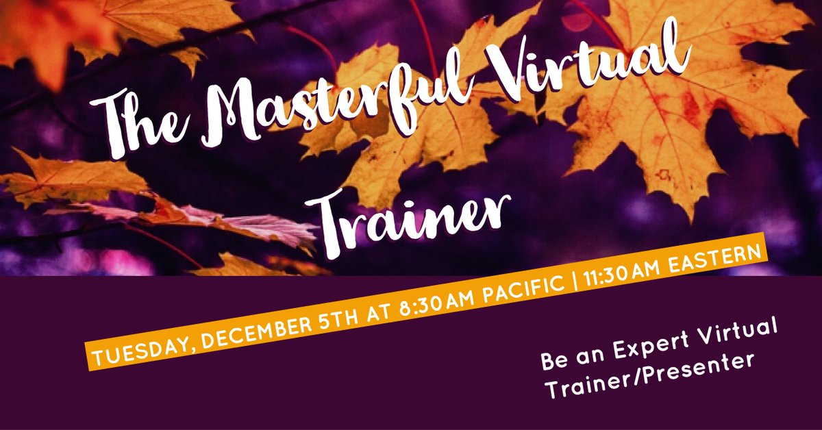 RayJimenez's tweet photo. Refine your expertise and be the Master #Webinar Designer and Presenter you want to become. https://t.co/pawYiSfGIz #RayJimenez #TheMasterfulVirtualTrainer https://t.co/t1I5kqCqUu