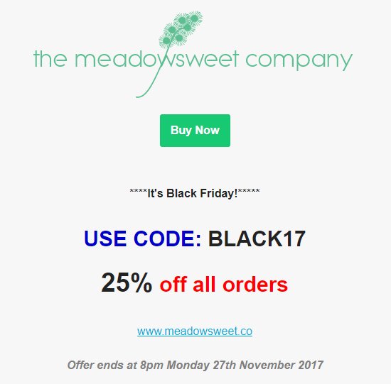 meadowsweet_co's tweet photo. Visit https://t.co/eOGLWKAVhL to #trymeadowsweet and get a massive 25% off all order before 8pm on Monday 27th Nov. #shopscotland #skincare #arthritis #BodyCare #natural https://t.co/EGC41QP5gm