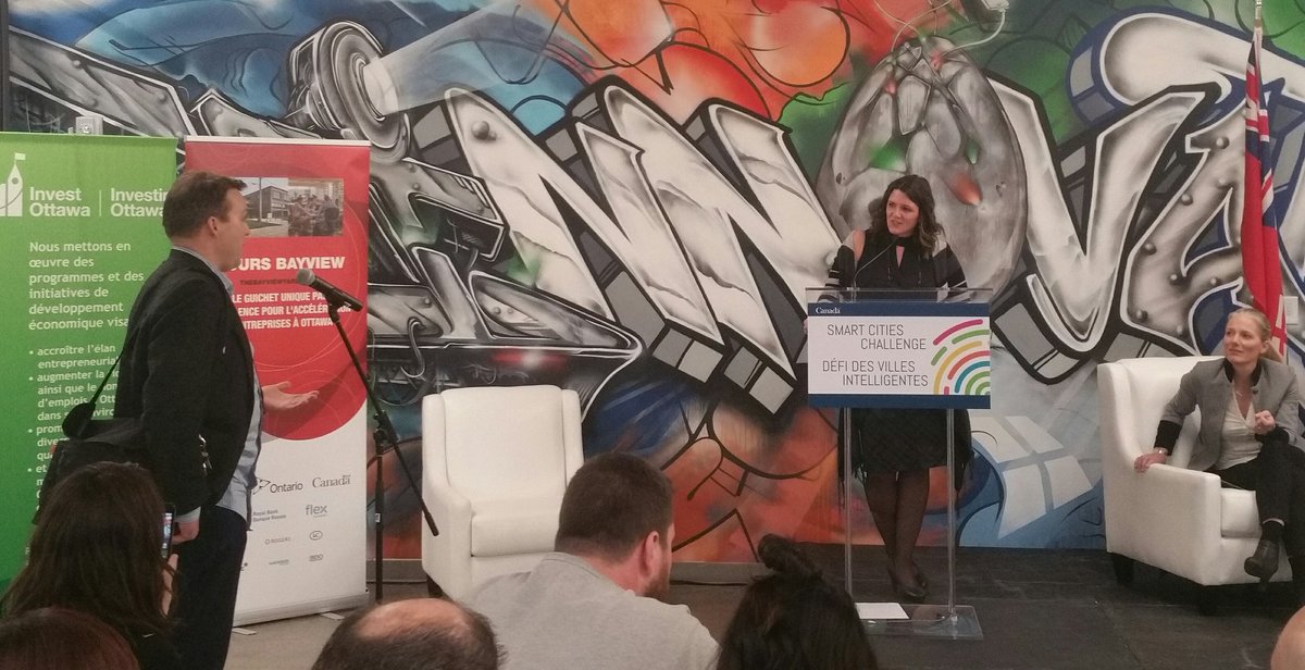 praxiem's tweet photo. At @Bayview_Yards  @Invest_Ottawa #smartcities challenge announcement ... @mgifford encouraging the city to involve the citizens and community oriented organization such as @yowcivictech  making smart city initiatiatives https://t.co/5wSdndFE2X
