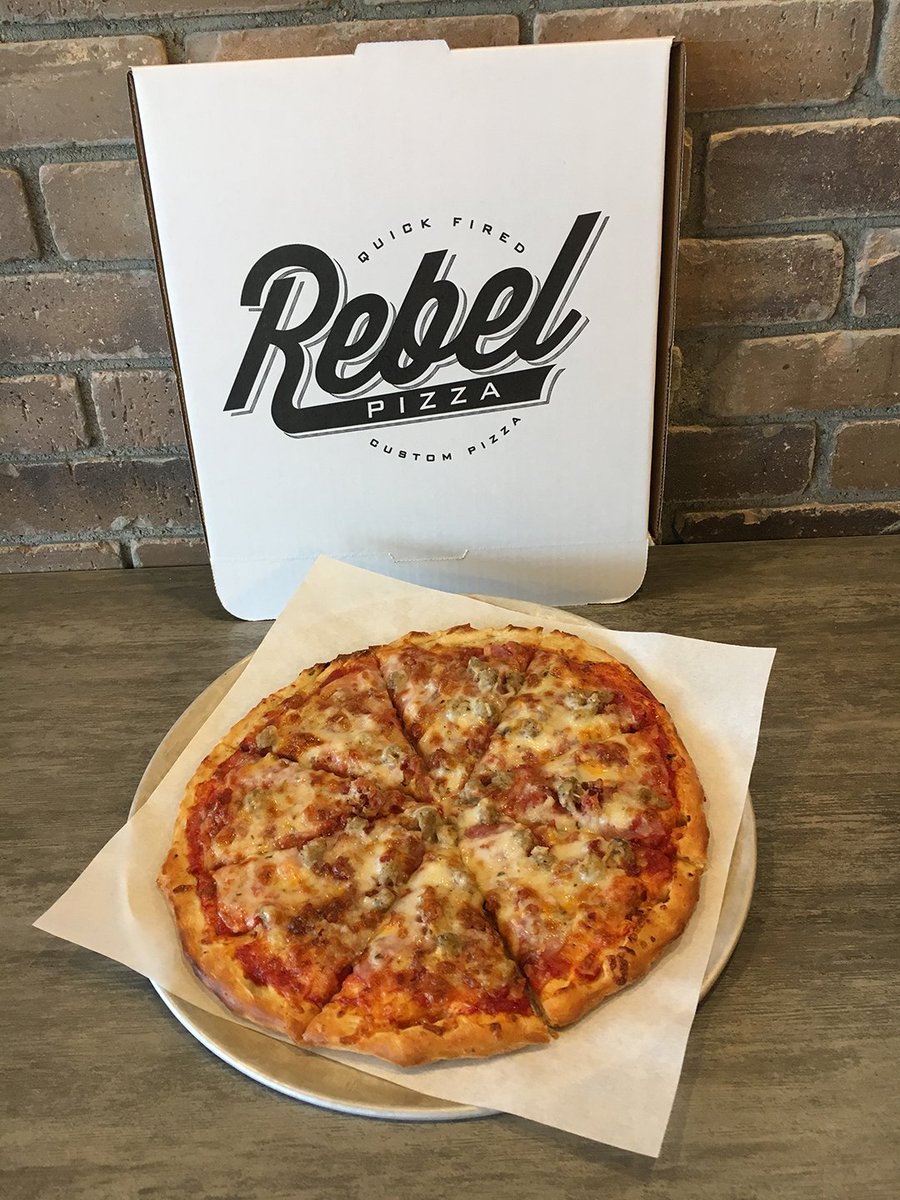 Introducing our brand new Three Little Pigs Signature Pizza with Classic Rebel Red sauce, side bacon, ham, Italian sausage and our Rebel Cheese Blend, just $10.49.