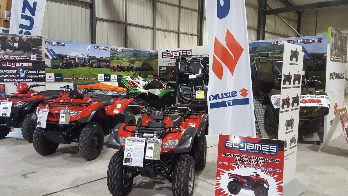 etjames1921's tweet photo. Come and see us, we are the largest Suzuki ATV dealer in the UK, in the Glamorgan hall at the @royalwelshshow winter fair for a great deal on anything @SuzukiATVsUK utility or youth. @RhayaderYFC @HoweyYFC @Brecknockyfc @WalesYFC https://t.co/c2lEAg6ZDI