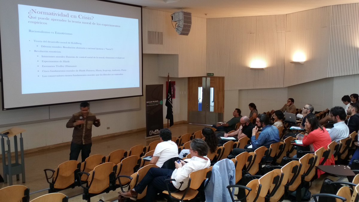 Nucleomilenio's tweet photo. Daniel  Loewe y Mauricio Salgado presentan el estudio "¿Normatividad en crisis?  Contextualismo, intuiciones morales y preferencias sociales" https://t.co/f8vDMsZNal