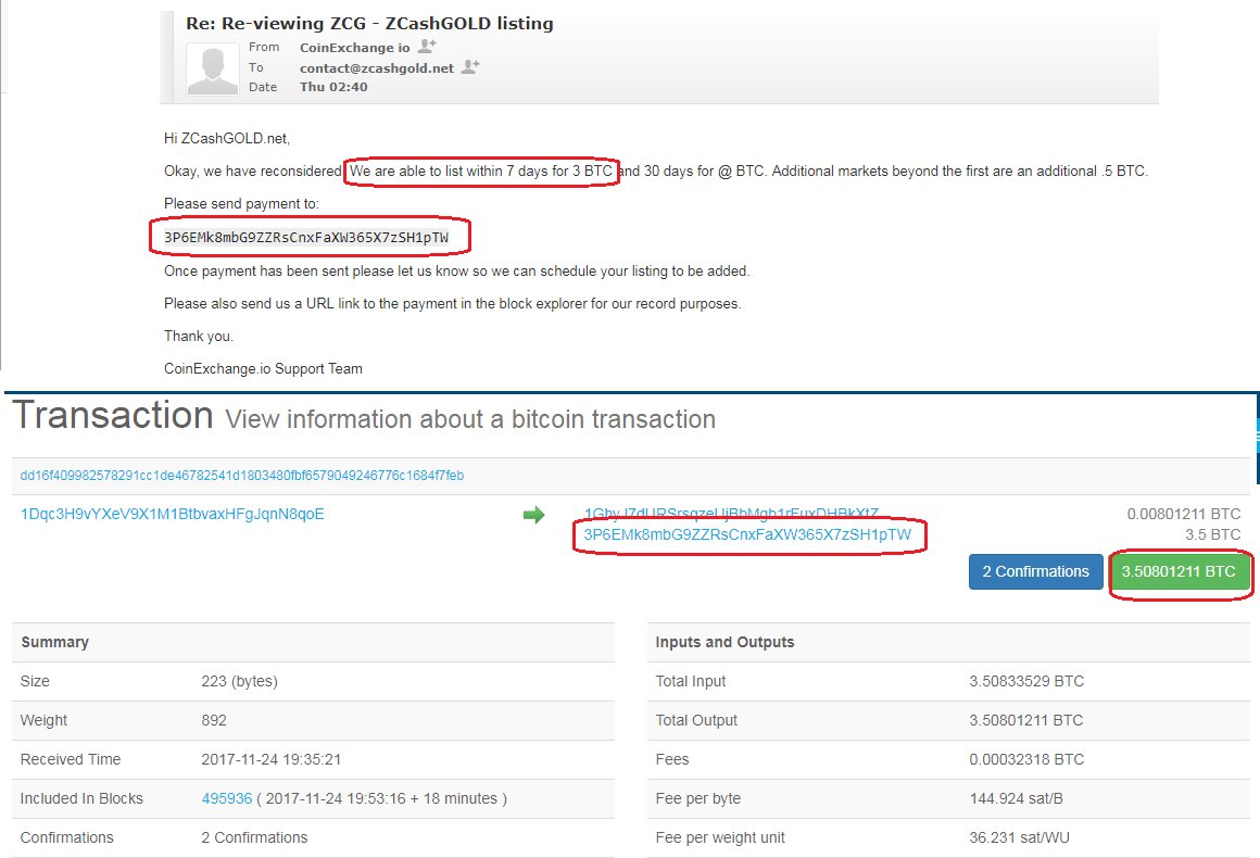 Zlancer_ZCG's tweet photo. We have just made the payment to @CoinExchangeio. 💰
$ZCG will be listed on #CoinExchange in maximum 7 days. ⏱️
Thank you all for your support and trust! 👍
You can still buy #ZCG from @etherdelta 📈

@ZCashGOLD #crypto #ToTheMoon #profit #investment https://t.co/OqDqxv1Tpe