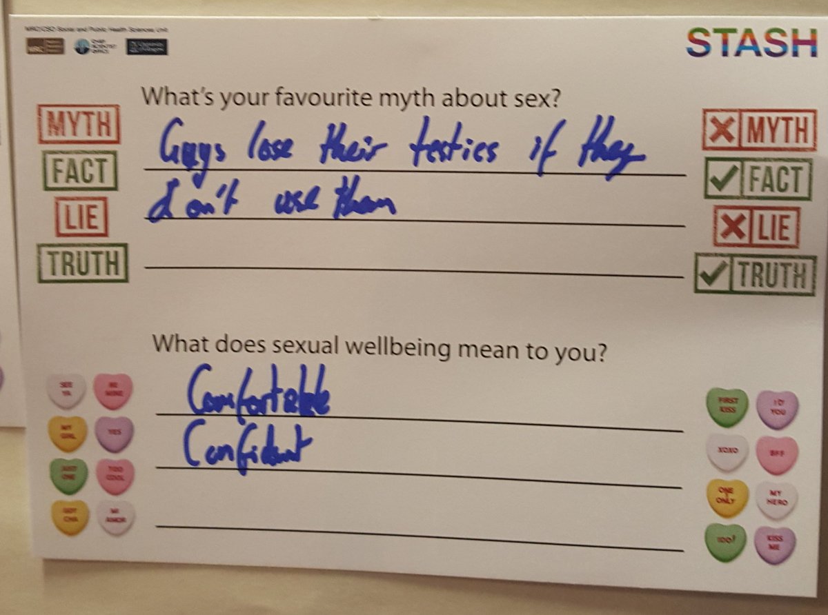SPHSU_SocRels's tweet photo. "Guys lose their testicles if they don't use them" #sexmyths
#GUsexyscience https://t.co/BgyvcJencN