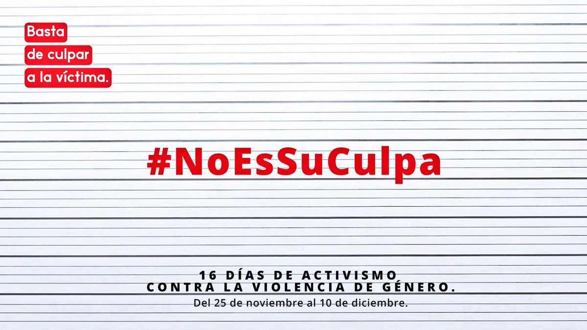 BrendaBrecher's tweet photo. #NoEsSuCulpa Campaña contra la #ViolenciaDeGénero que denuncia argumentos machistas que generan una segunda violencia, la revictimización. https://t.co/CctMPey4b9