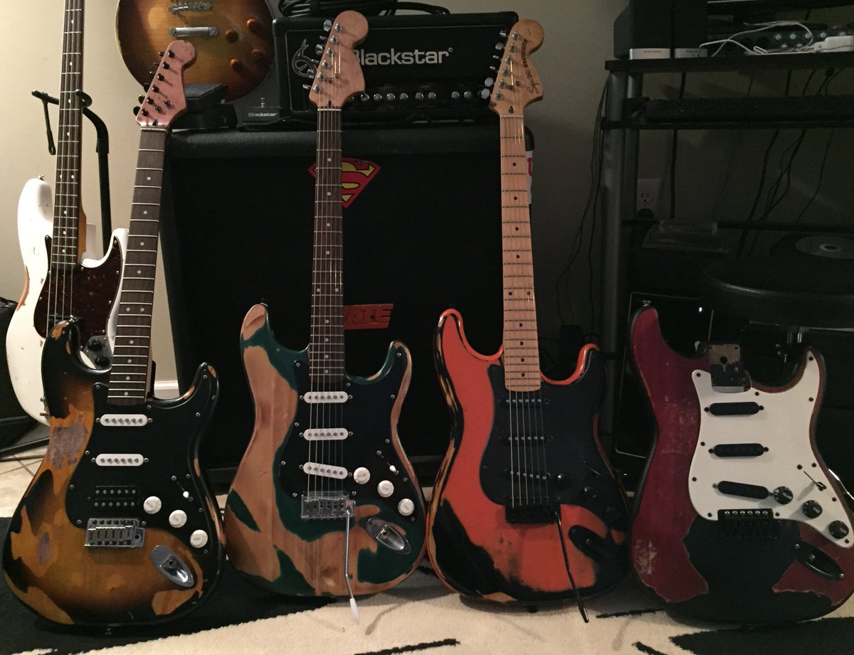 NickOblinsky's tweet photo. @Fender should be paying me to do this stuff! #fenderstrat #squierstrat #stratocaster #partcaster https://t.co/6H31KF1KvI